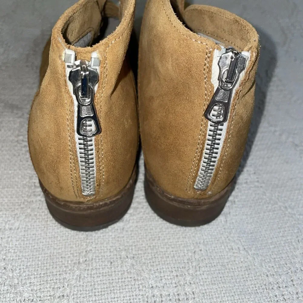 Free People Women’s Casual Booties Size 37 U.S. 6 M Tan Leather Going Out Party
